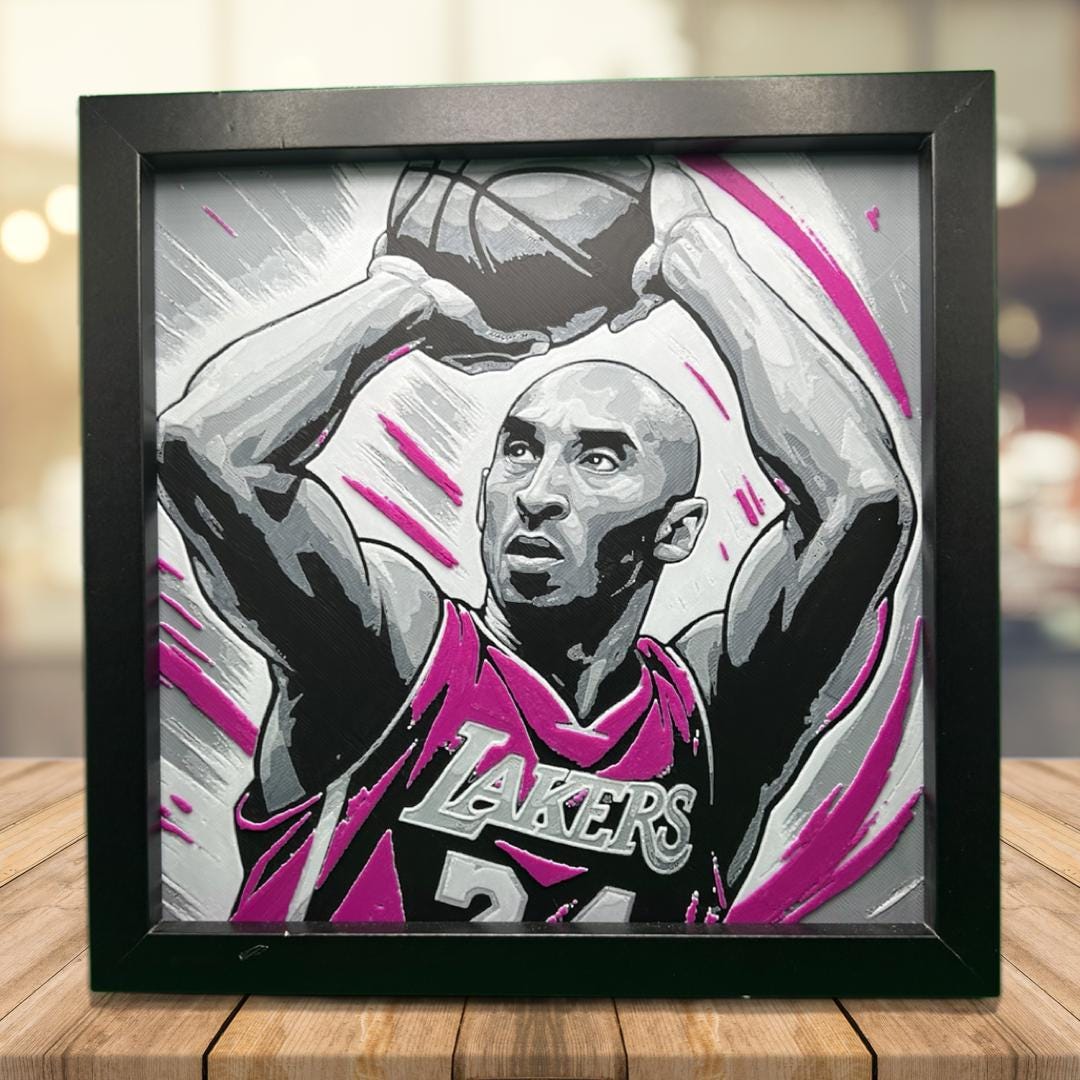Kobe Bryant - The Lakers 3D Printed Fan Art – 3D PRINTED WALL ART