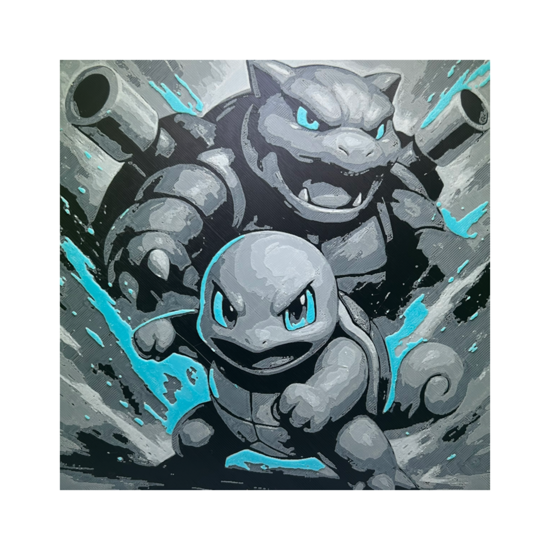 Squirtle & Blastoise Evolution - Pokémon 3D Printed Fan Art