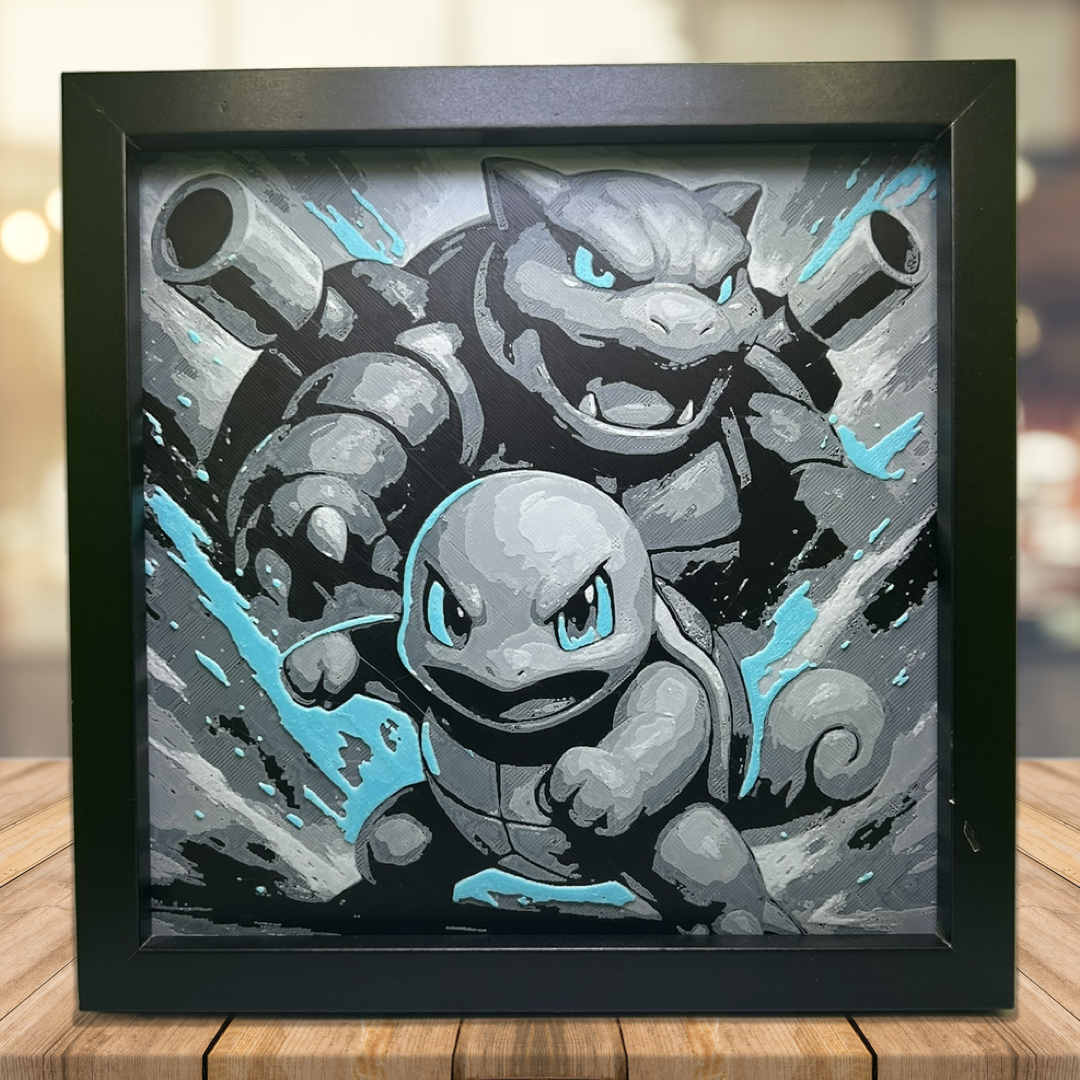 Squirtle & Blastoise Evolution - Pokémon 3D Printed Fan Art