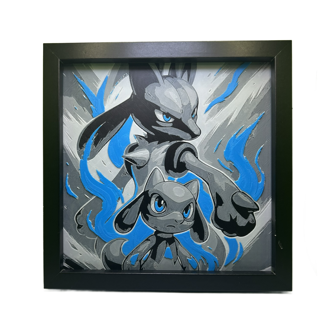 Riolu & Lucario Evolution - Pokémon 3D Printed Fan Art