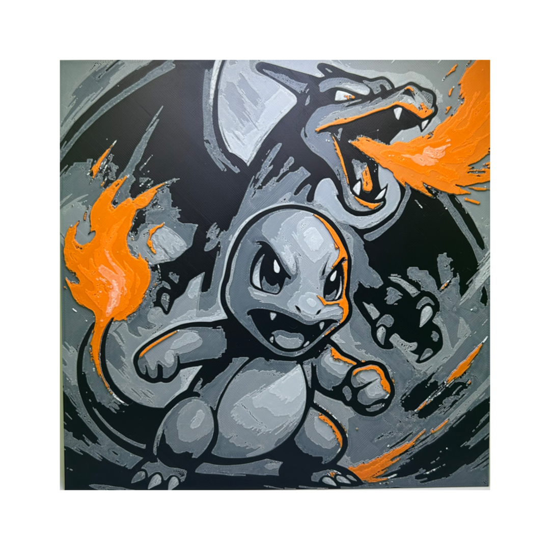 Charmander & Charizard Evolution 3D Printed Fan Art