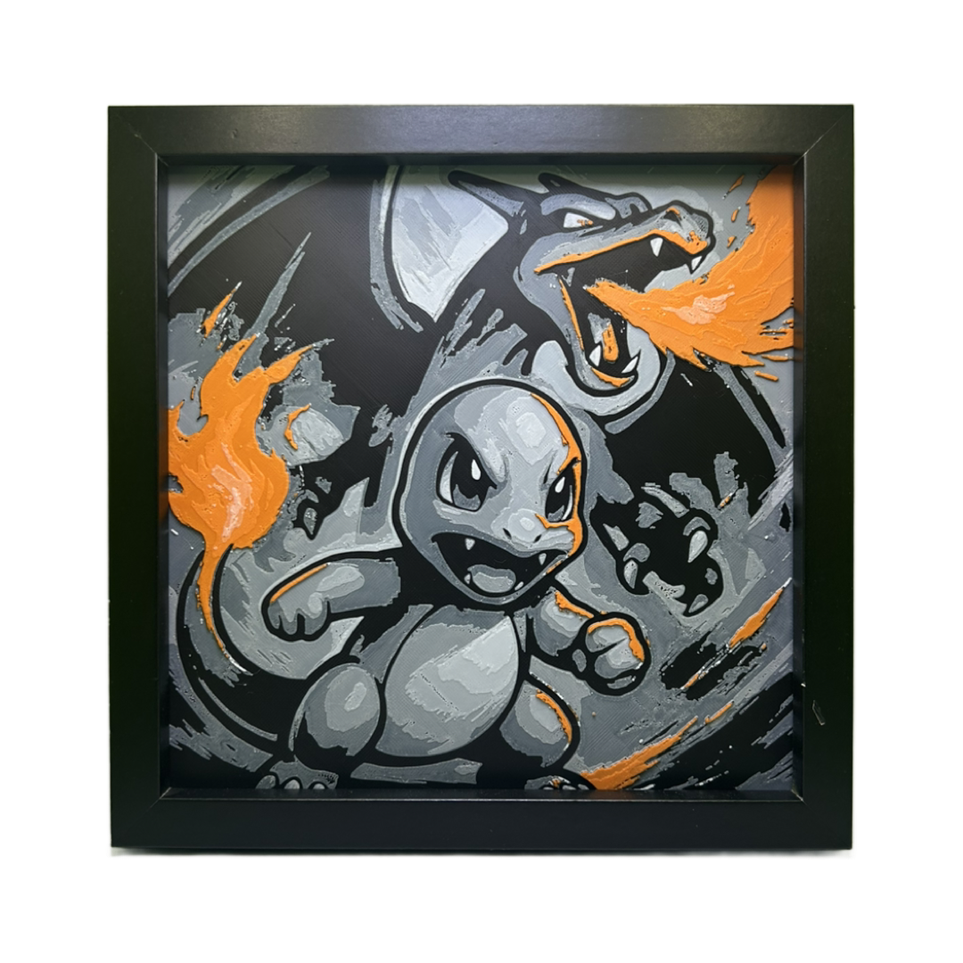 Charmander & Charizard Evolution 3D Printed Fan Art