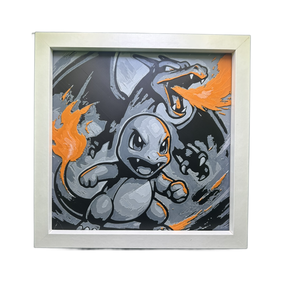 Charmander & Charizard Evolution 3D Printed Fan Art