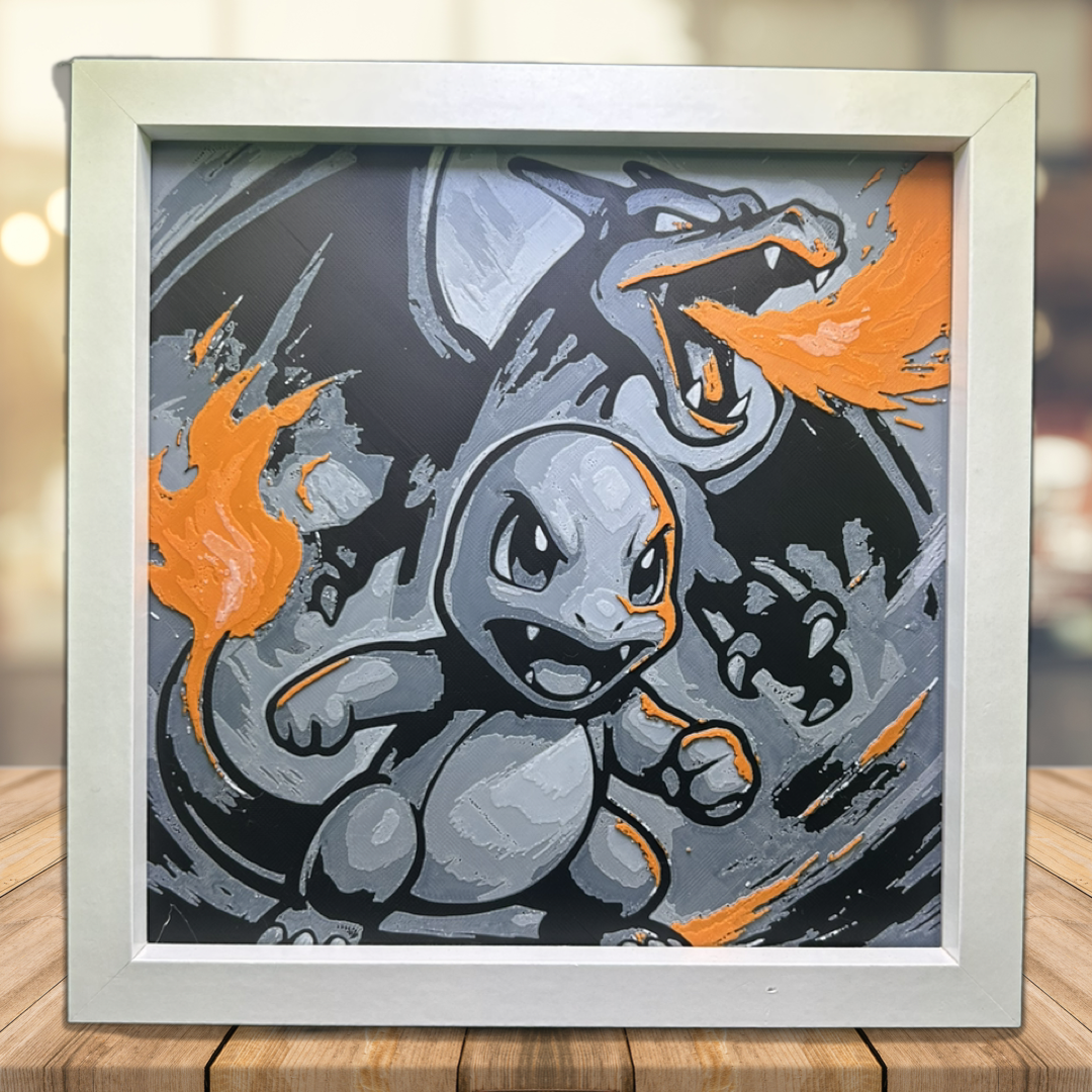 Charmander & Charizard Evolution 3D Printed Fan Art