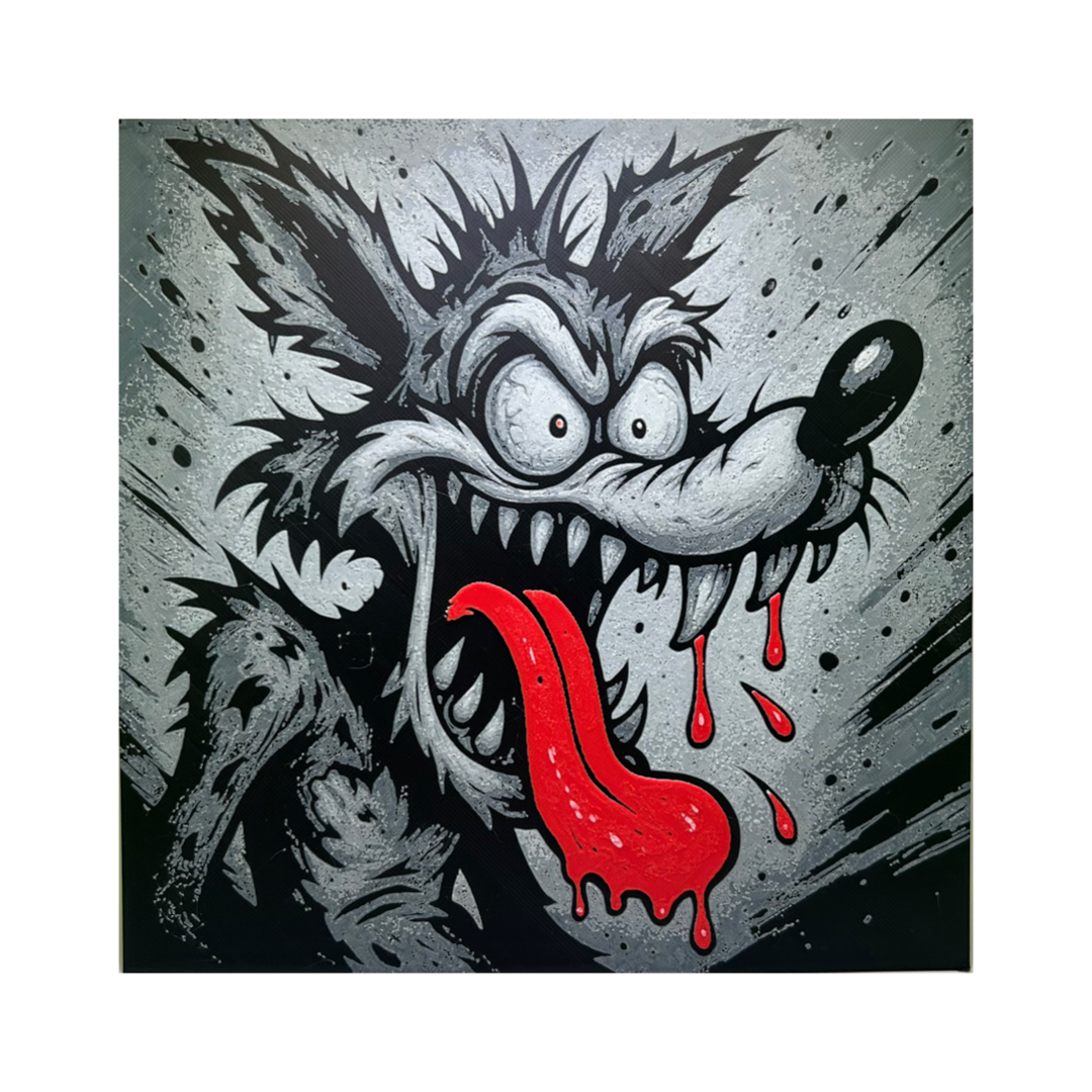 Wile E Coyote - Rat Fink Style 3D Printed Fan Art
