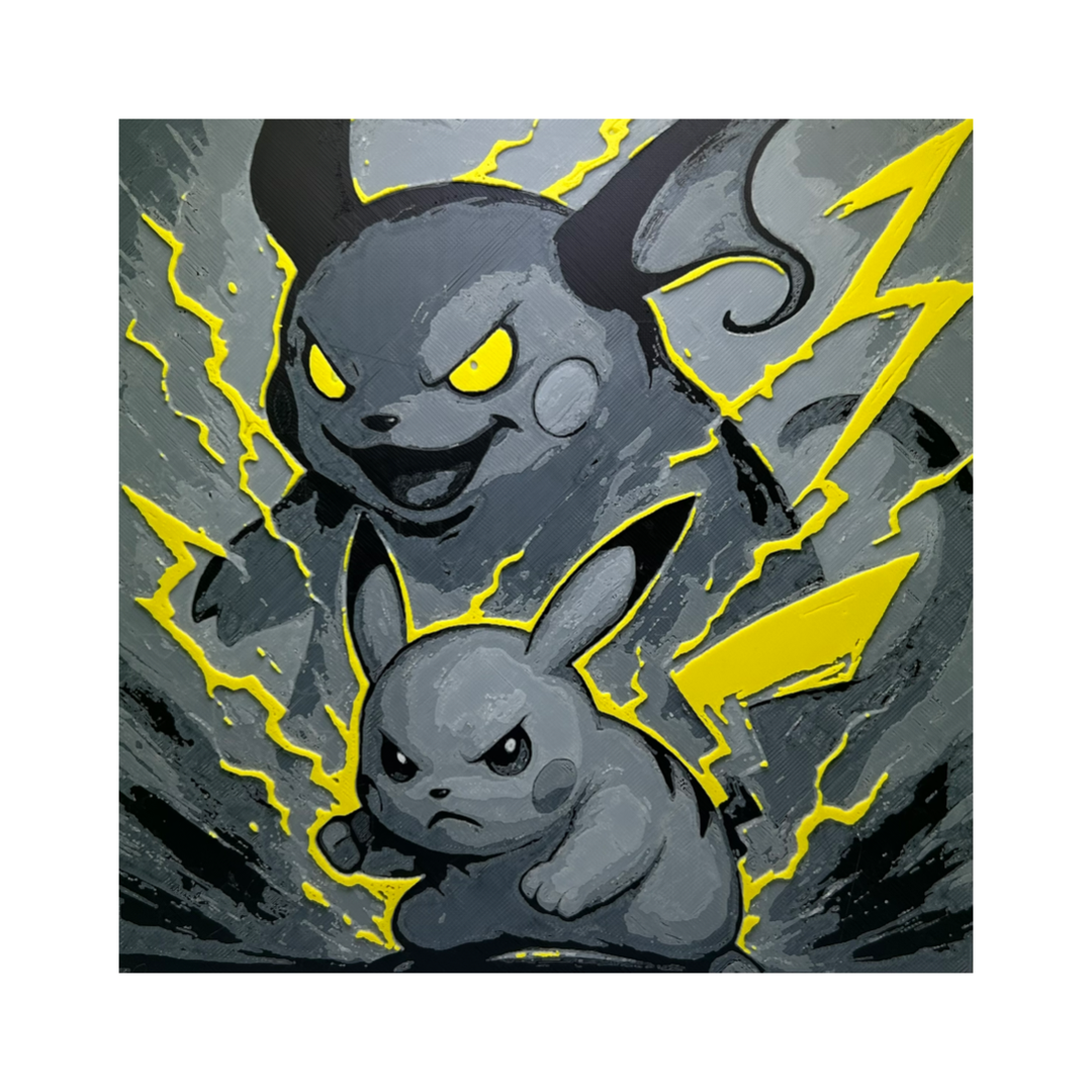 Pikachu & Raichu Evolution - Pokémon 3D Printed Fan Art