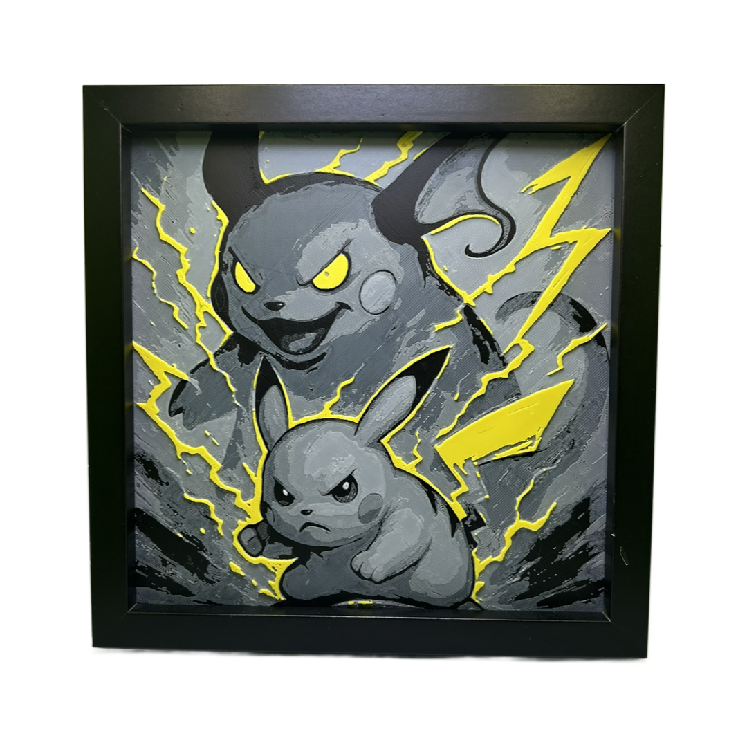 Pikachu & Raichu Evolution - Pokémon 3D Printed Fan Art