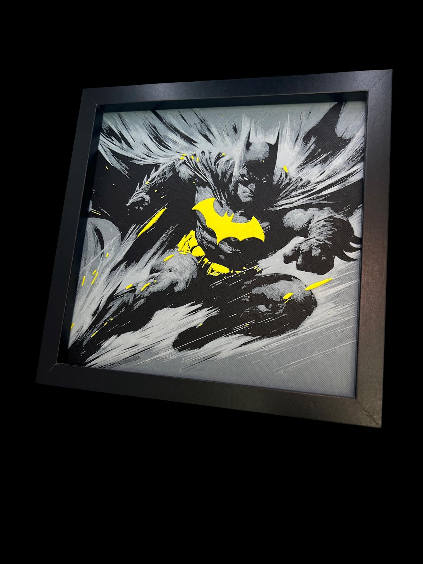 3D Printed Batman Fan Art Framed in Black or White