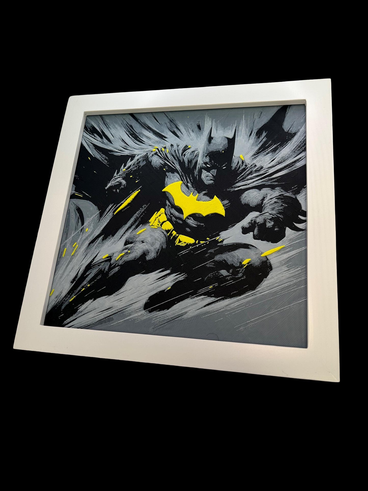 3D Printed Batman Fan Art Framed in Black or White