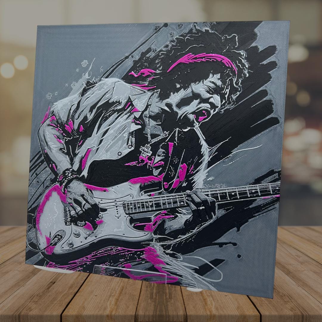 Jimi Hendrix 3D Printed Fan Art