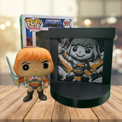 He-Man Funko Pop Stand with  3D Printed Art Backdrop