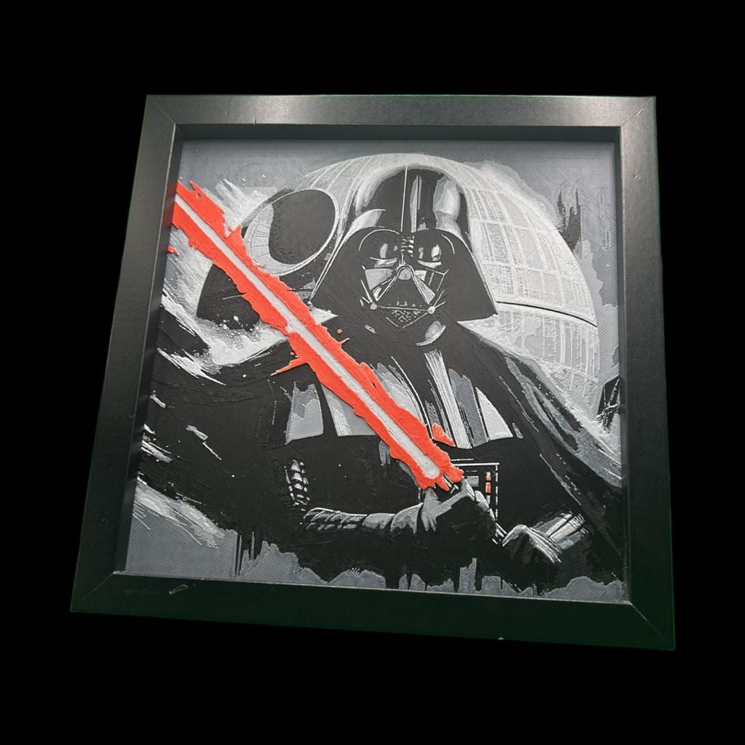 Darth Vader with Death Star 3D Printed Fan Art