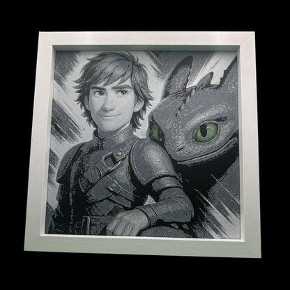 Hiccup and Toothless Printed Fan Art