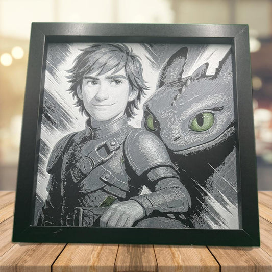 Hiccup and Toothless Printed Fan Art