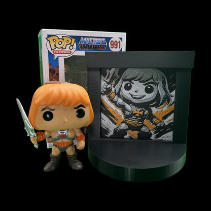 He-Man Funko Pop Stand with  3D Printed Art Backdrop
