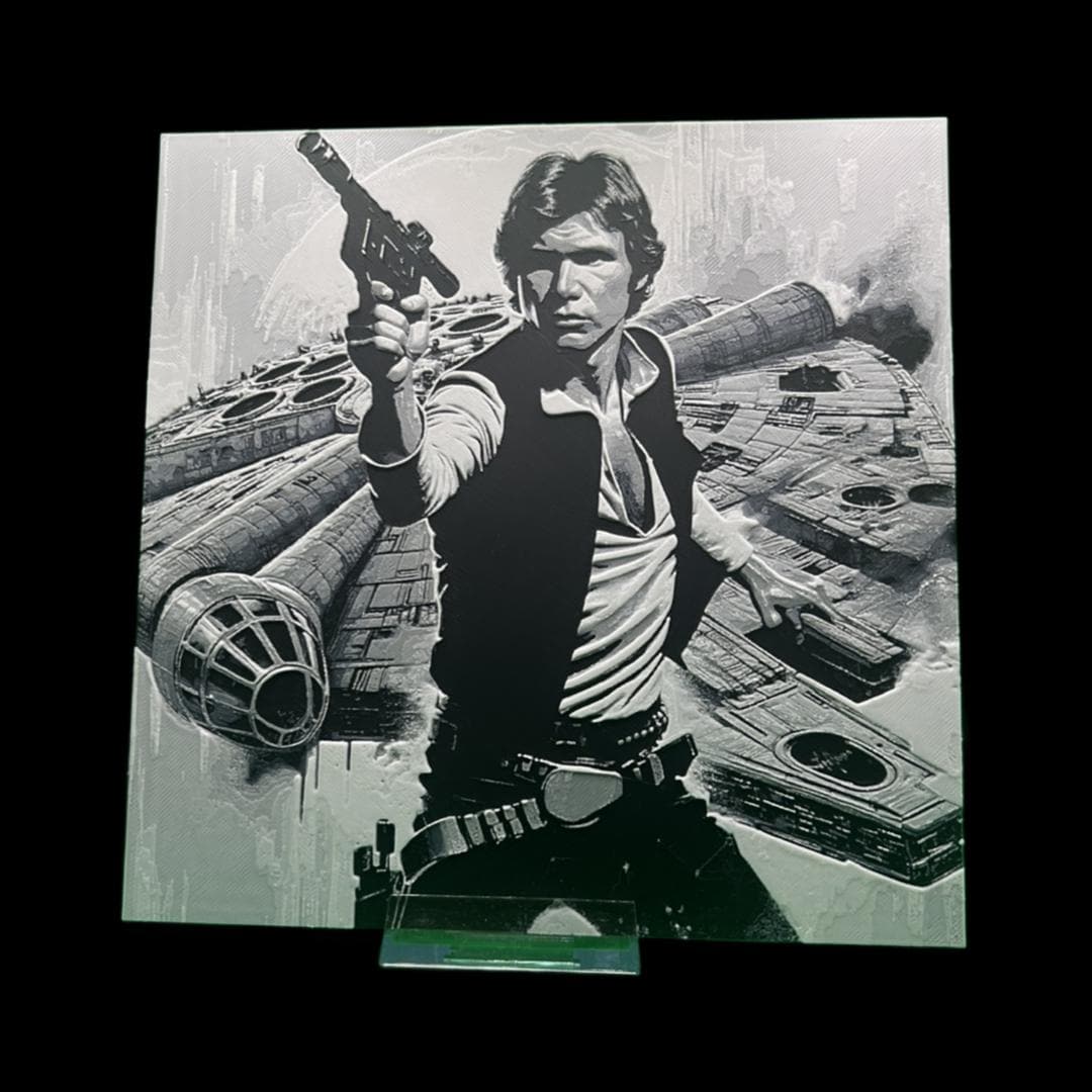 Han Solo with the Millennium Falcon 3D Printed Fan Art