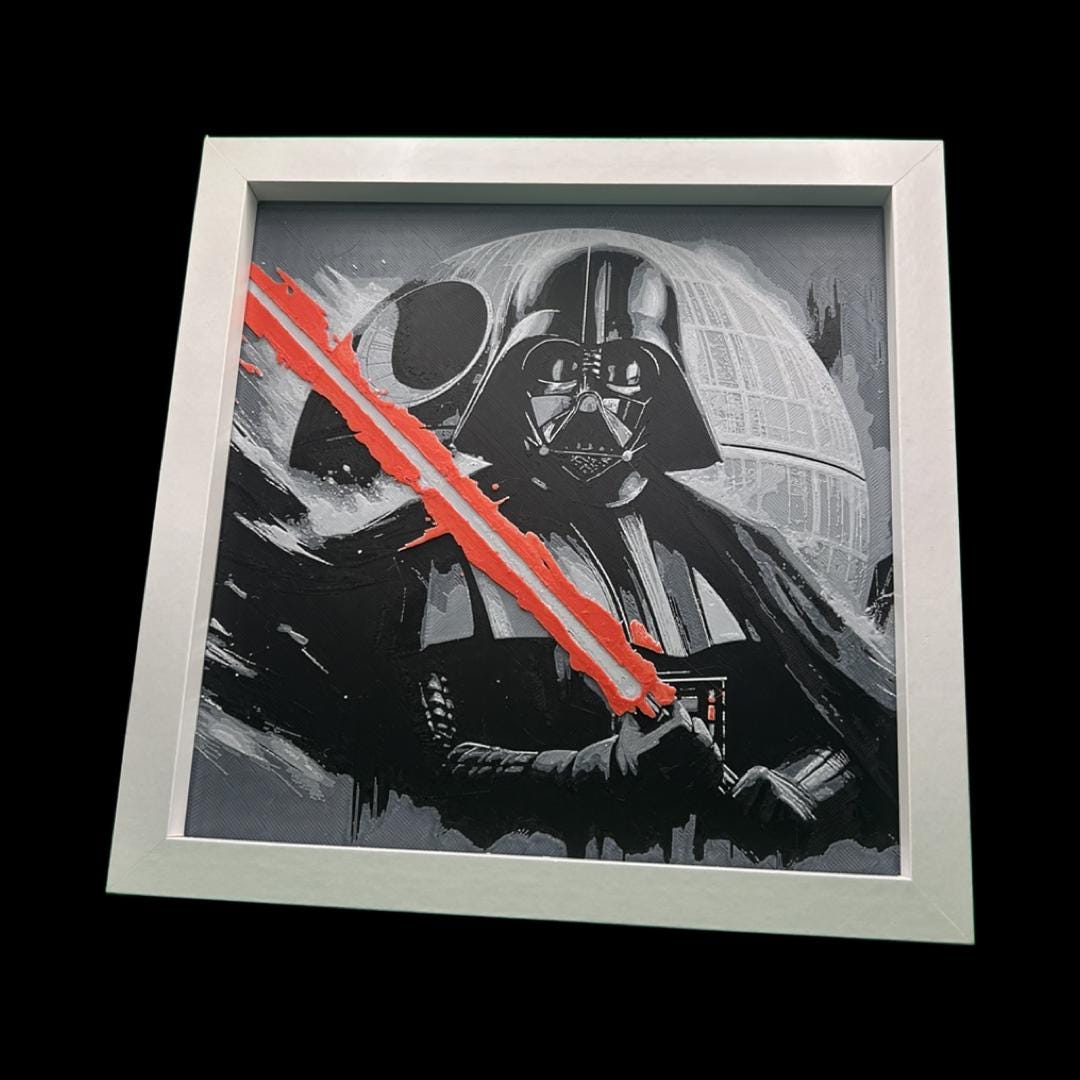 Darth Vader with Death Star 3D Printed Fan Art