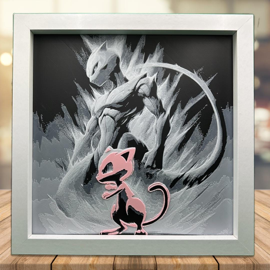 Mew Mewtwo - Pokémon 3D Printed Fan Art