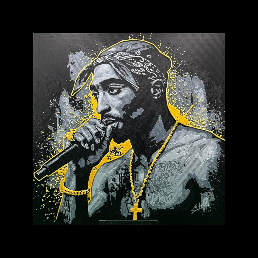 Tupac Shakur 3D Printed Fan Art