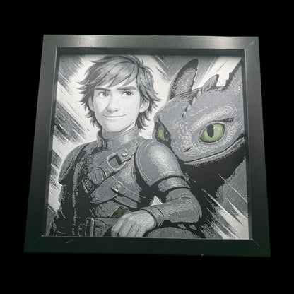 Hiccup and Toothless Printed Fan Art