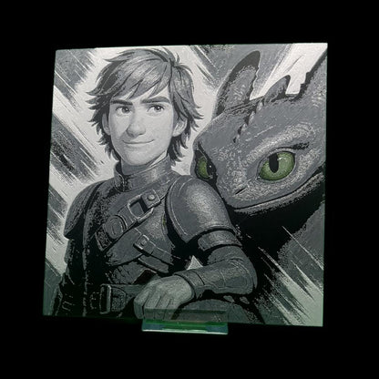 Hiccup and Toothless Printed Fan Art