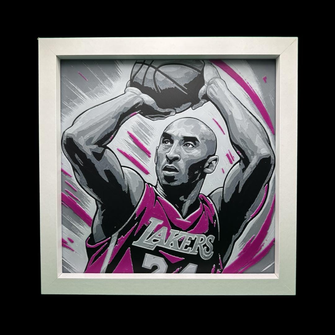 Adam Lister Kobe Bryant ジークレープリントアート Kobe Bryant #8 Los Angeles Lakers Slam Dunk Memorial Photo