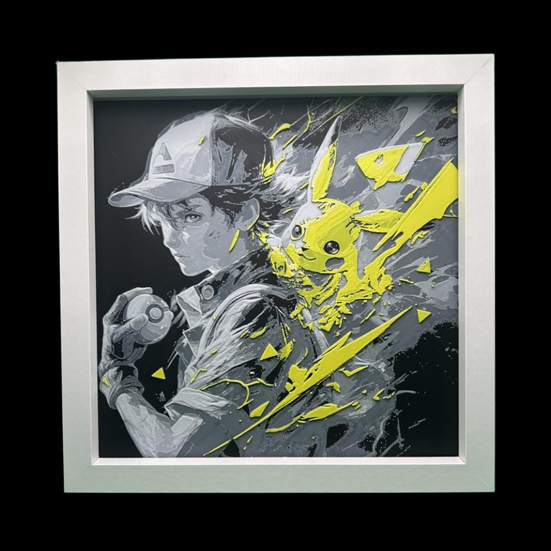 Ash Ketchum and Pikachu 3D Printed Fan Art