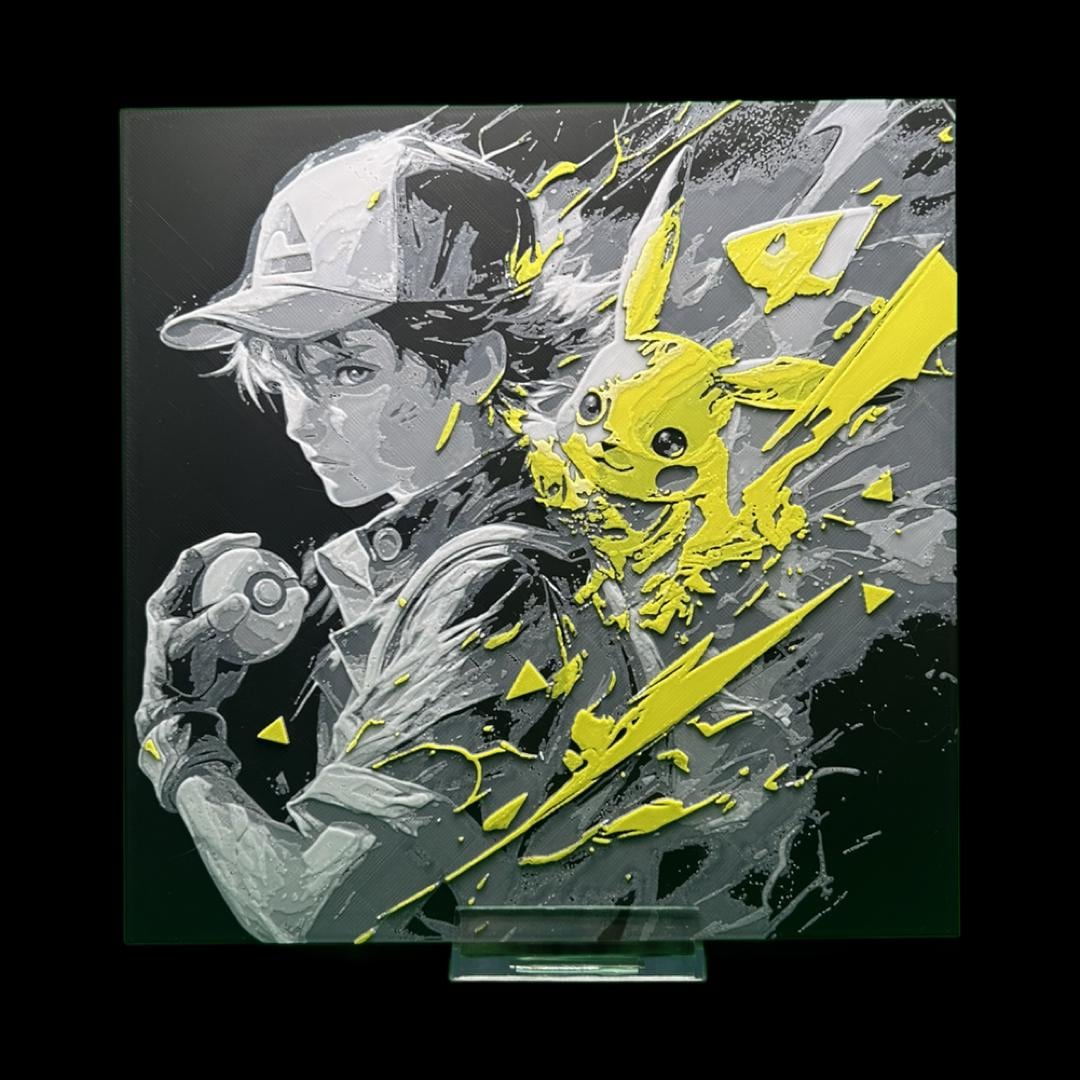 Ash Ketchum and Pikachu 3D Printed Fan Art