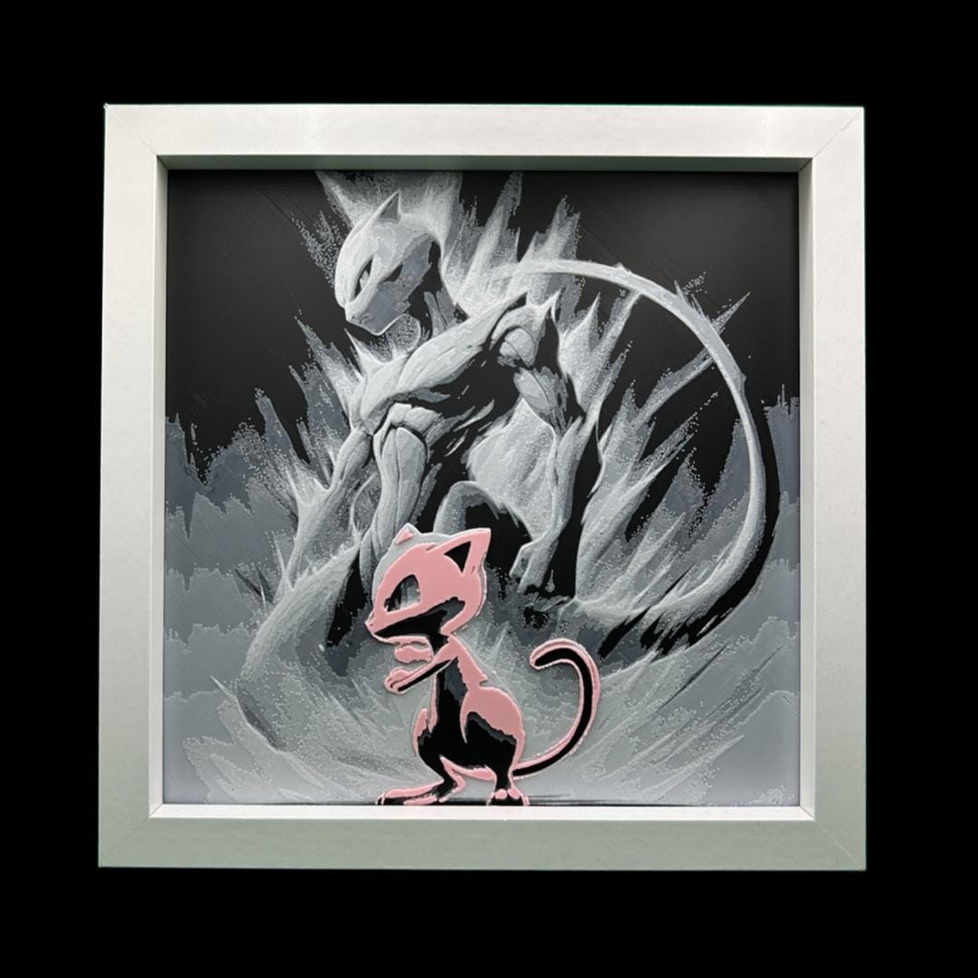Mew Mewtwo - Pokémon 3D Printed Fan Art