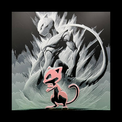 Mew Mewtwo - Pokémon 3D Printed Fan Art