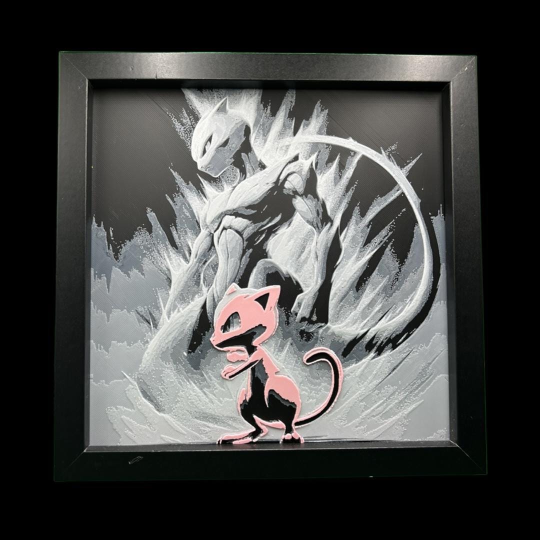 Mew Mewtwo - Pokémon 3D Printed Fan Art
