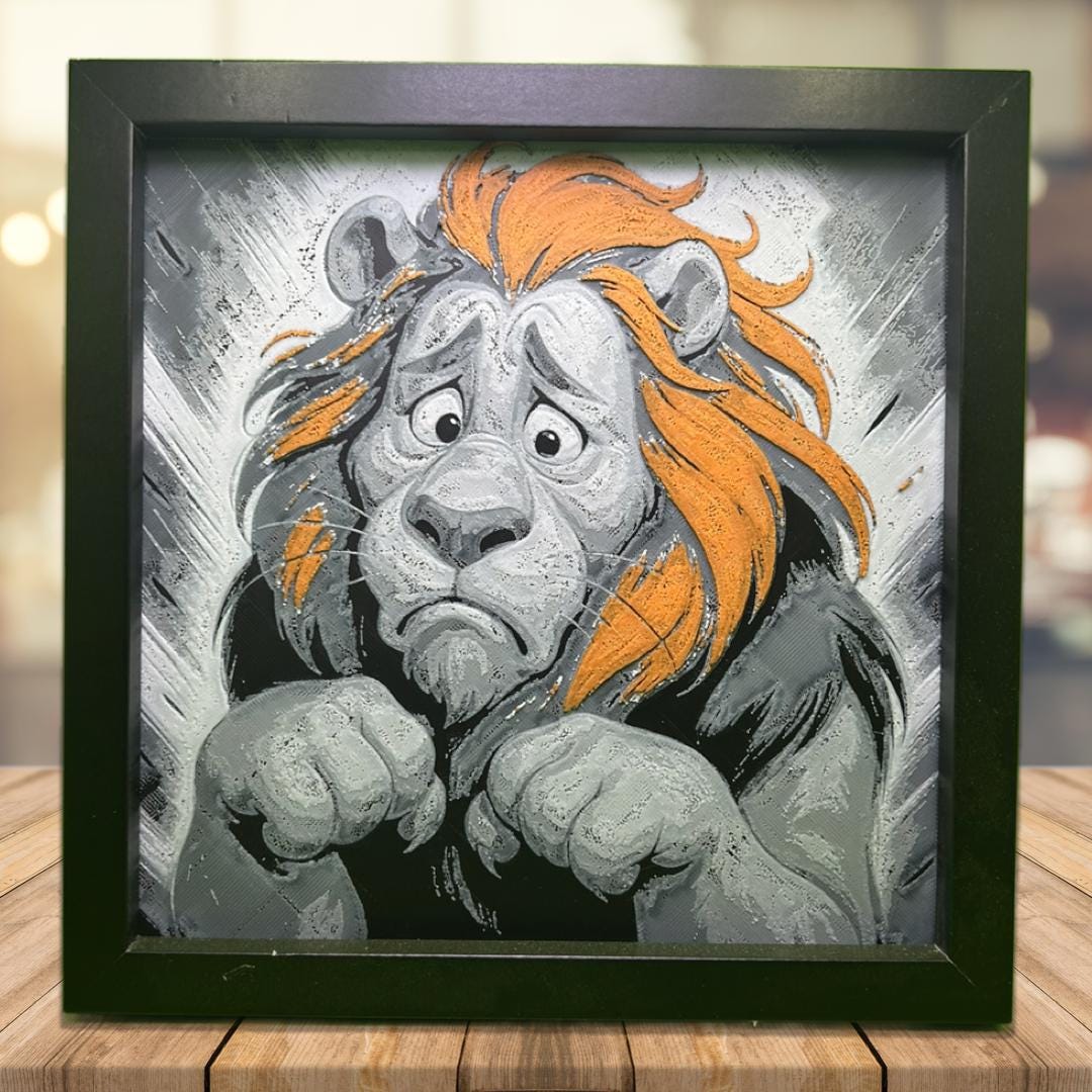 The Cowardly Lion - The wizard of Oz 3D Printed Fan Art