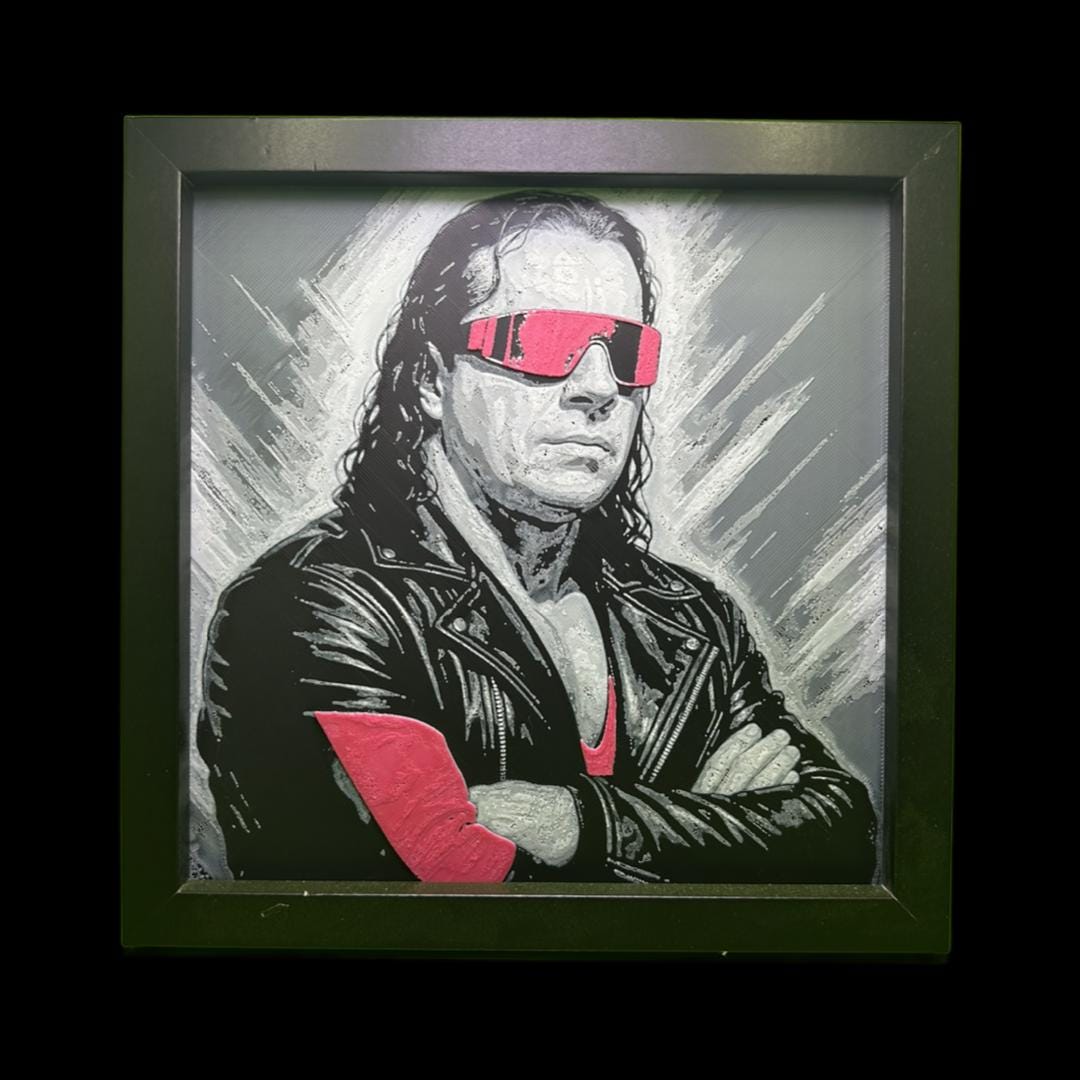 Bret “The Hitman Hart - WWE 3D Printed Fan Art