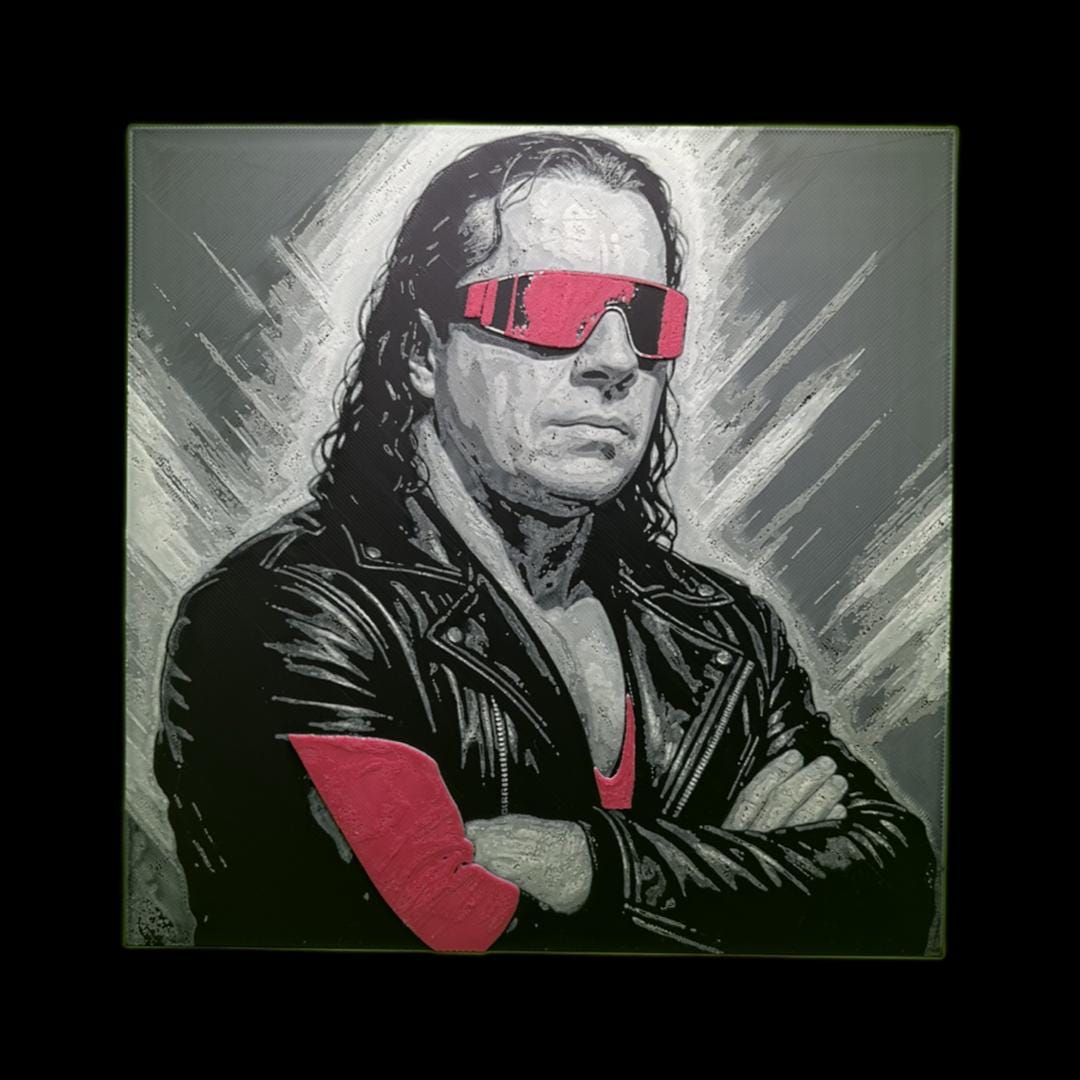 Bret “The Hitman Hart - WWE 3D Printed Fan Art