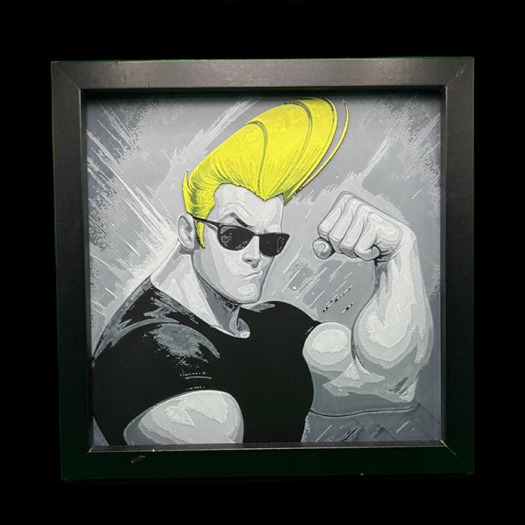 Johnny Bravo 3D Printed Fan Art