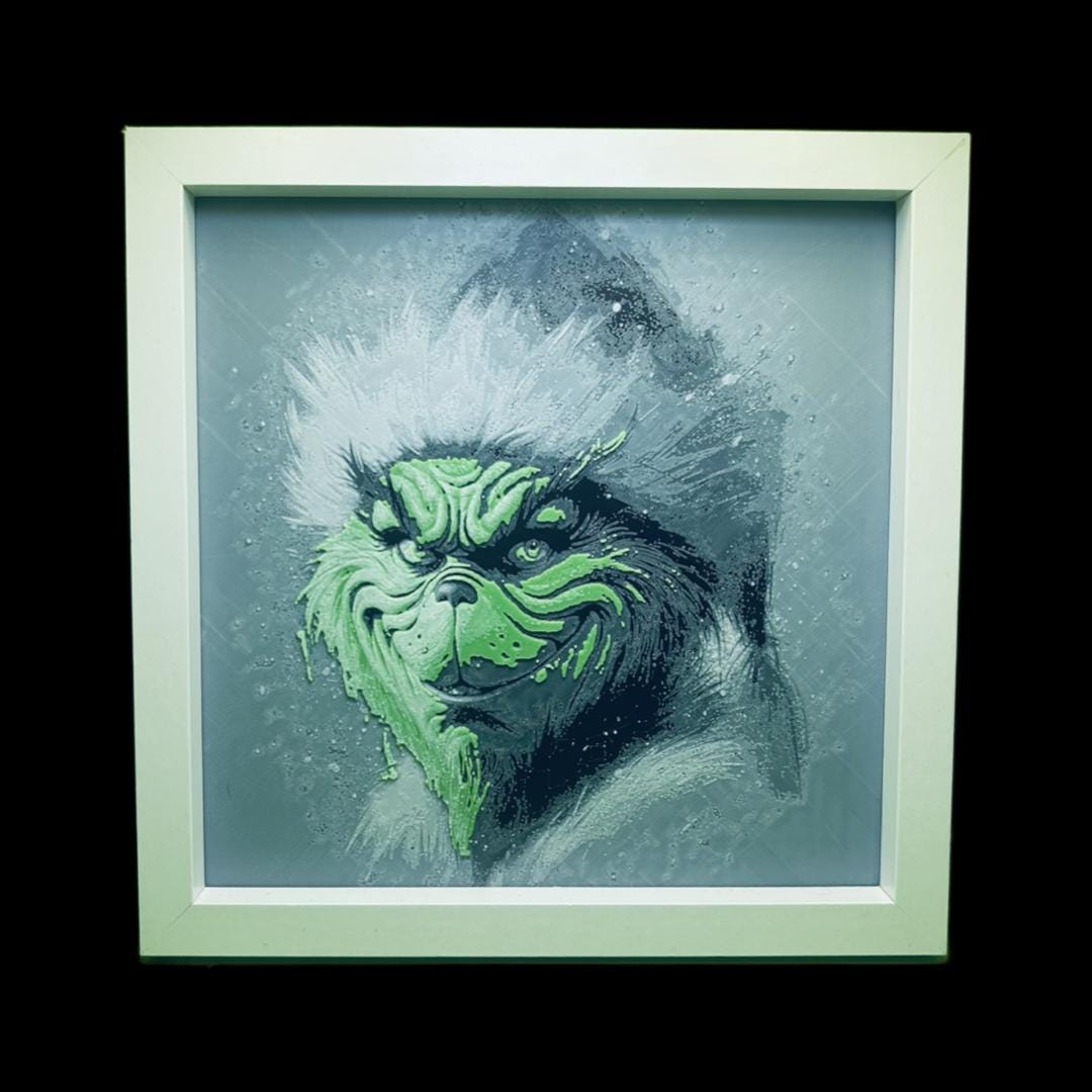 The Grinch in a Santa Hat 3D Printed Fan Art