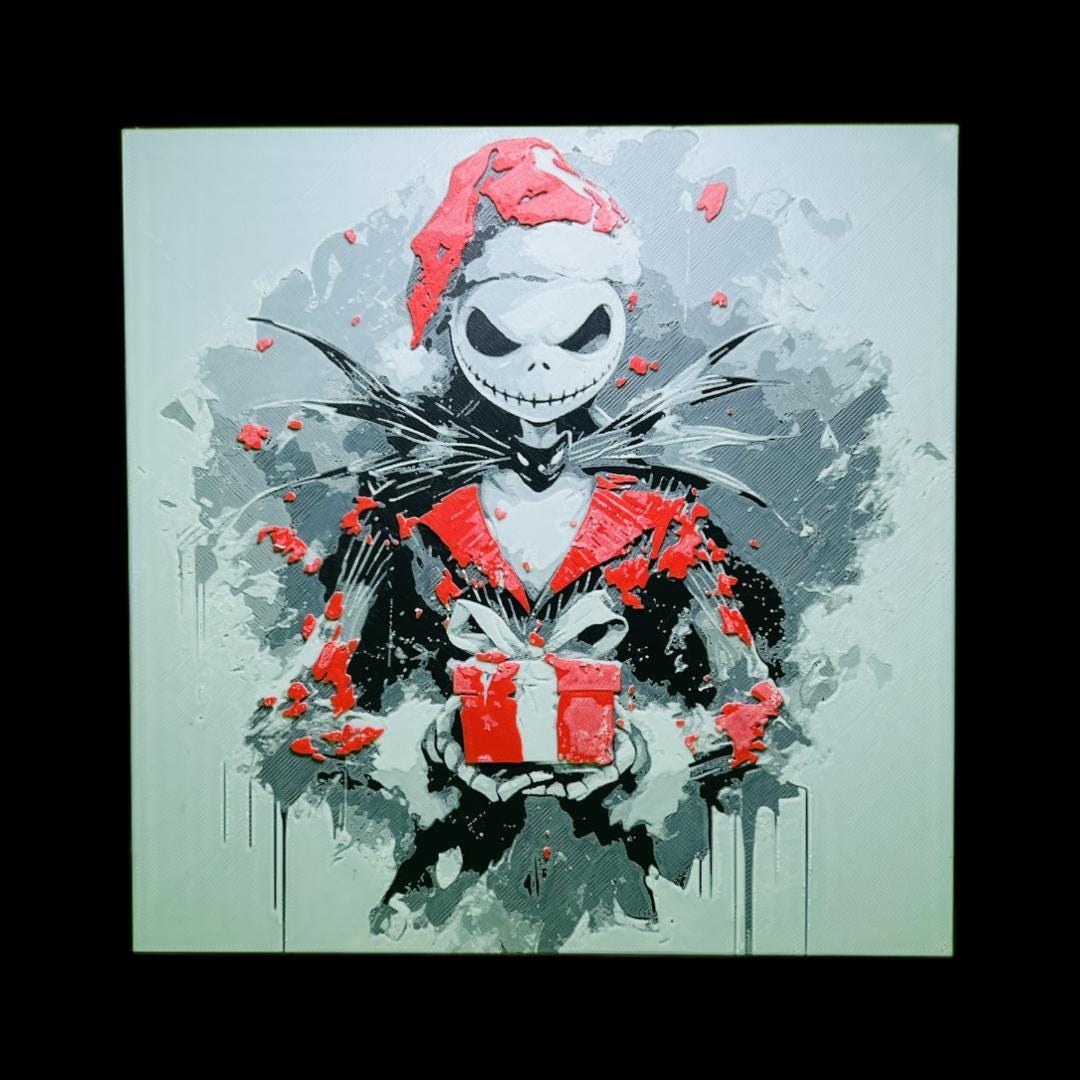 Jack Skellington dressed as Santa 3D Printed Fan Art