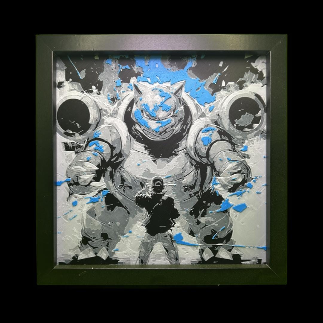 Blastoise With Trainer 3D Printed Fan Art