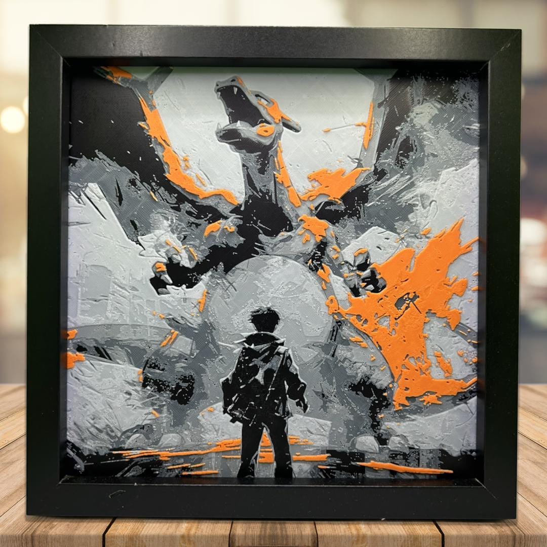 Charizard With Trainer 3D Printed Fan Art