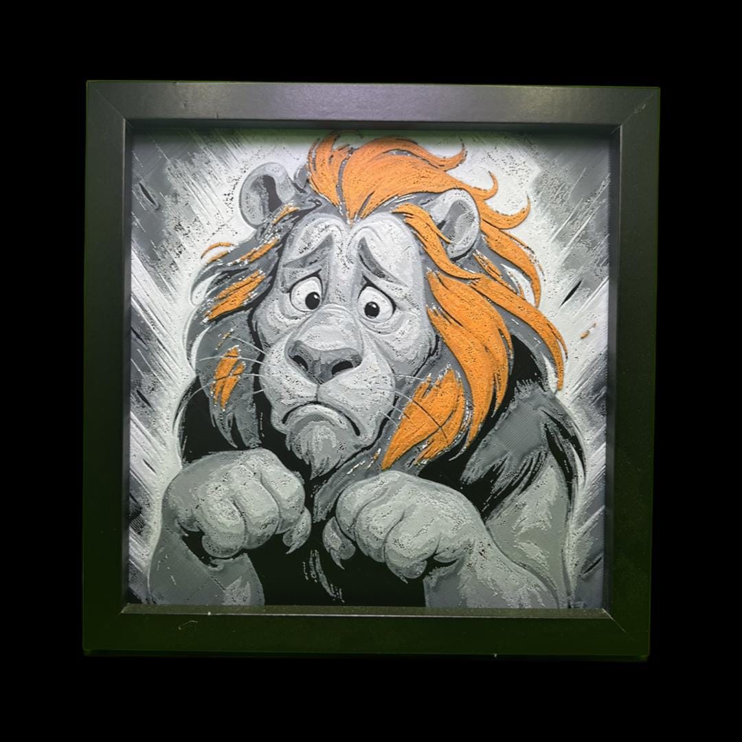 The Cowardly Lion - The wizard of Oz 3D Printed Fan Art
