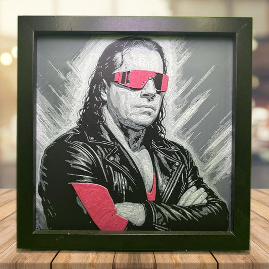 Bret “The Hitman Hart - WWE 3D Printed Fan Art