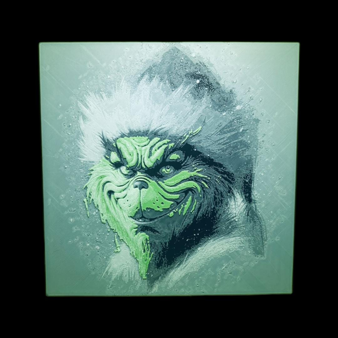 The Grinch in a Santa Hat 3D Printed Fan Art