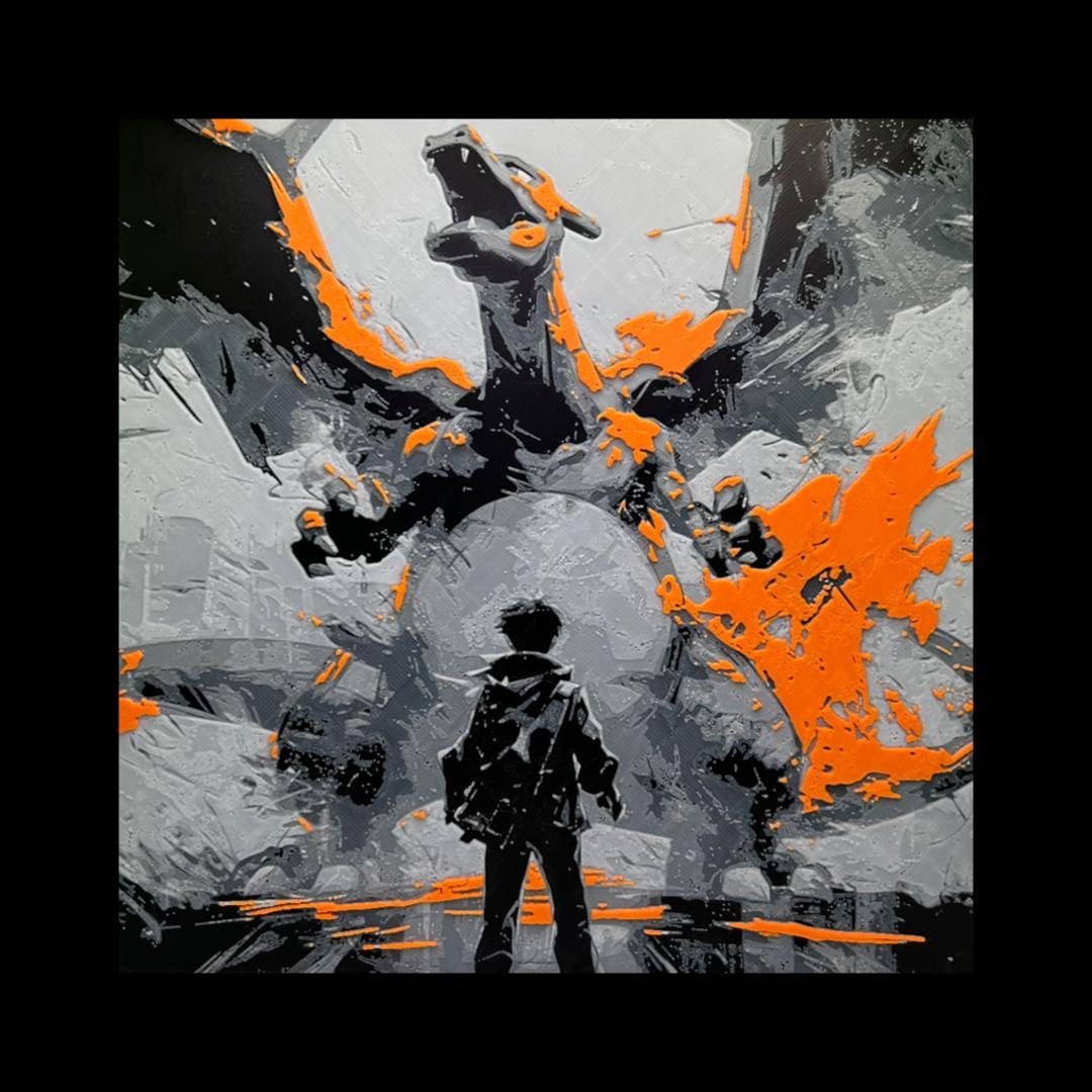 Charizard With Trainer 3D Printed Fan Art