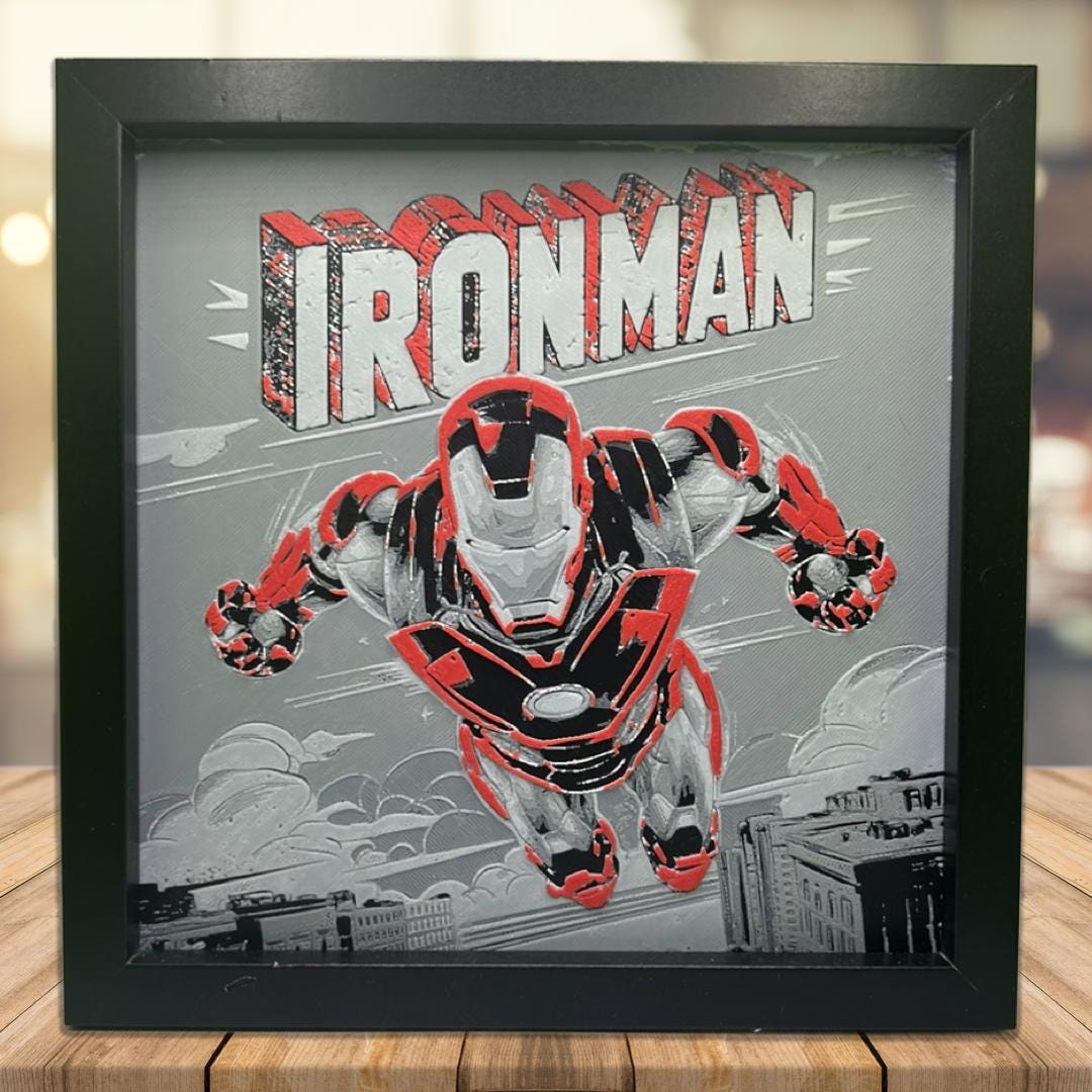 Ironman Comic Book Cover 3D Printed Fan Art